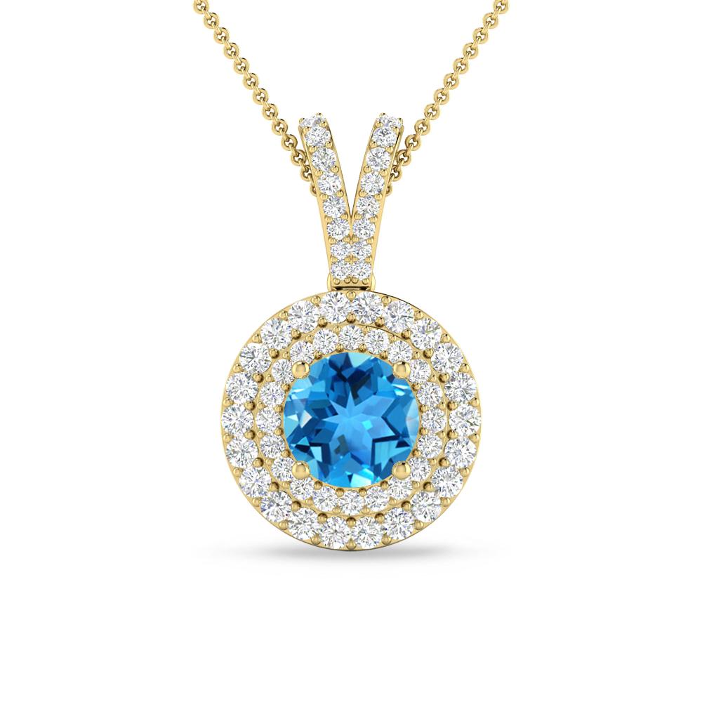 Yellow Gold - Blue Topaz