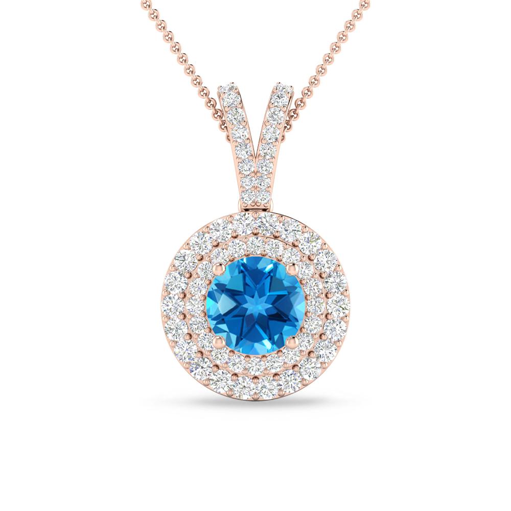 Rose Gold - Blue Topaz