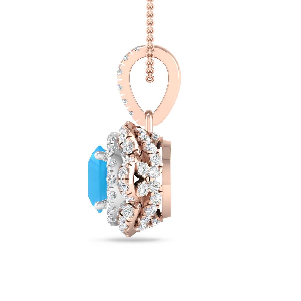 Rose Gold - Blue Topaz