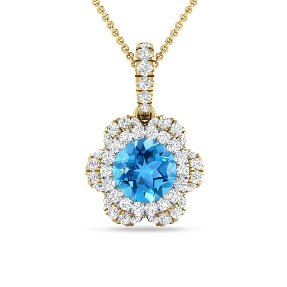 Yellow Gold - Blue Topaz