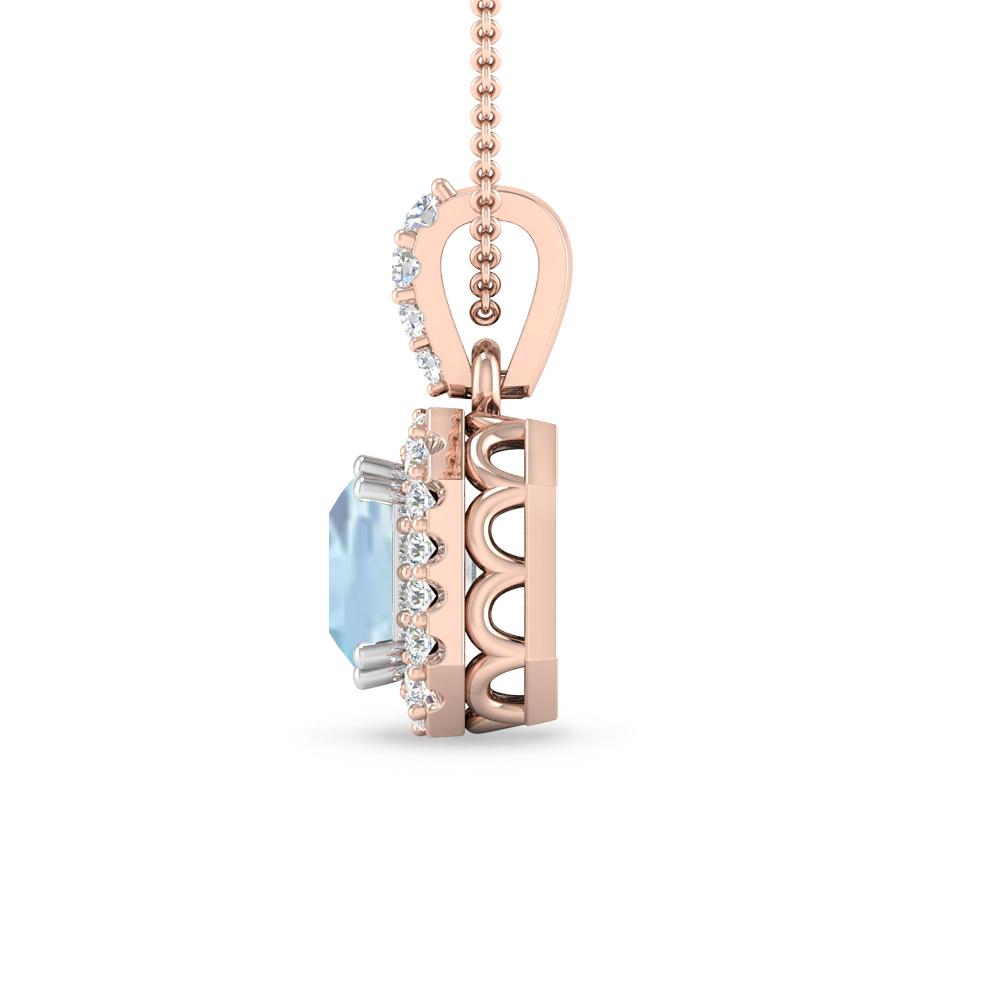 Rose Gold - Aquamarine