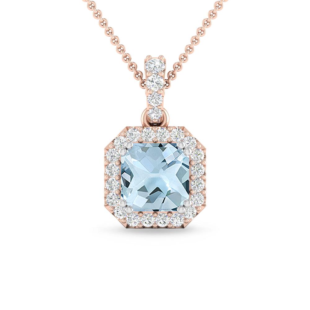 Rose Gold - Aquamarine