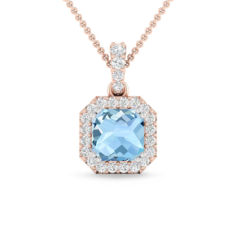 Rose Gold - Aquamarine