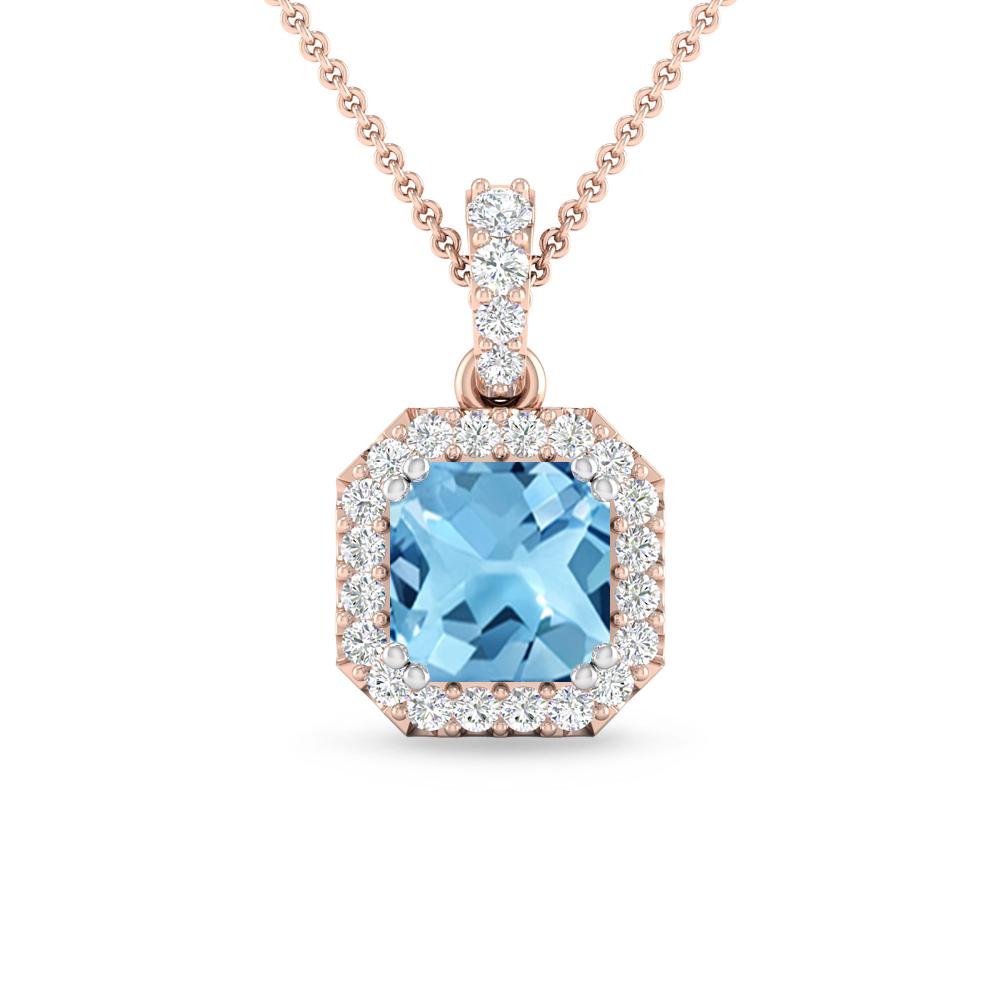 Rose Gold - Blue Topaz