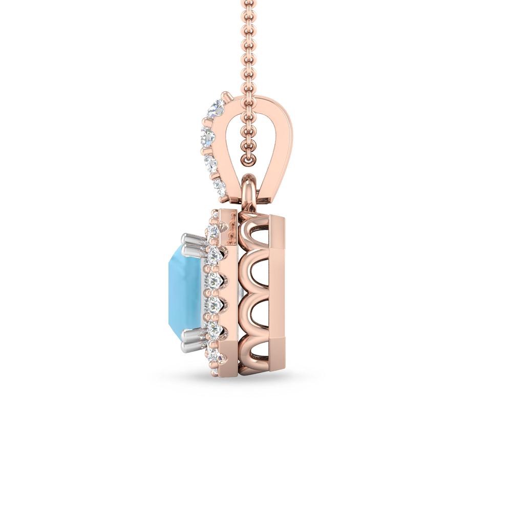 Rose Gold - Blue Topaz