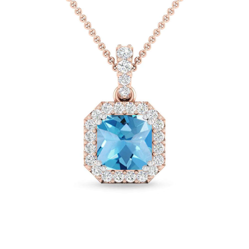 Rose Gold - Blue Topaz