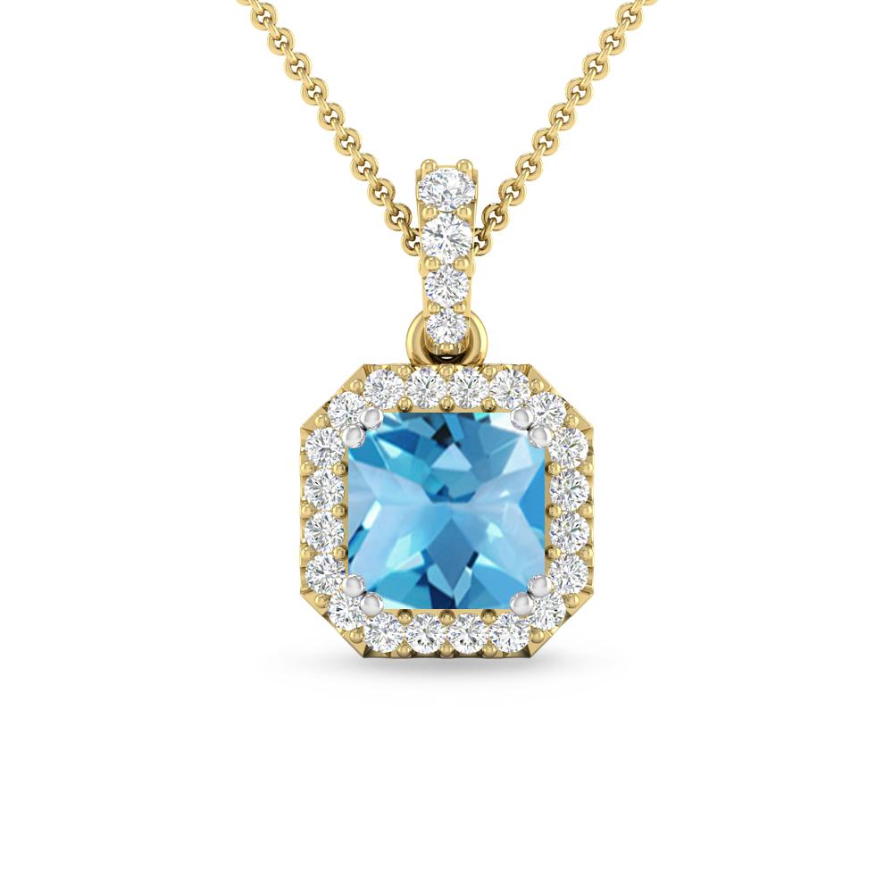 Yellow Gold - Blue Topaz