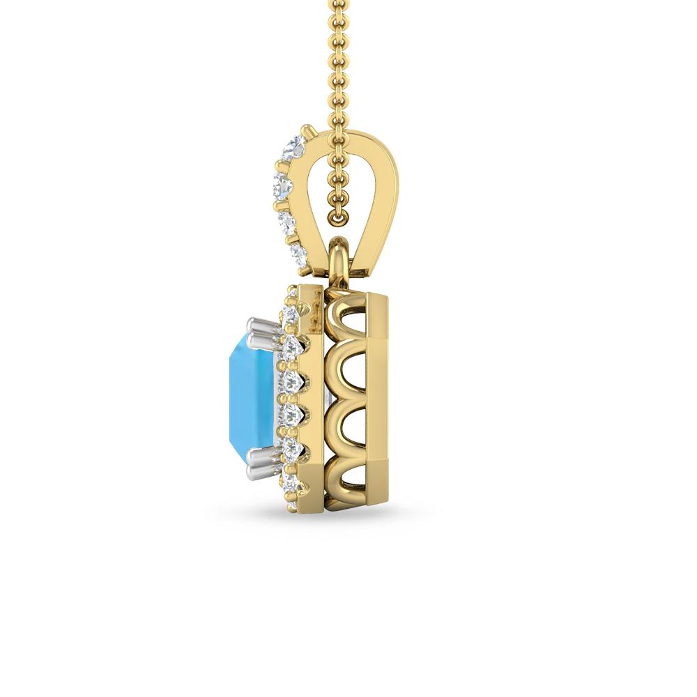 Yellow Gold - Blue Topaz