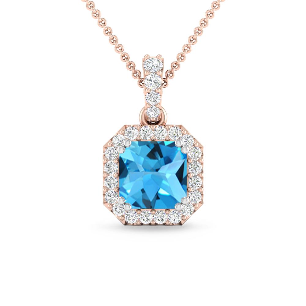 Rose Gold - Blue Topaz