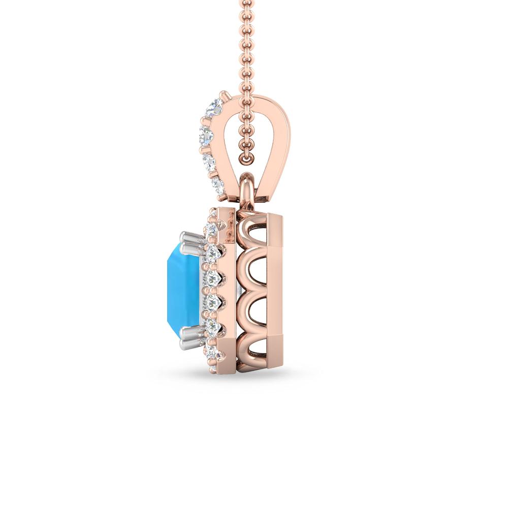 Rose Gold - Blue Topaz