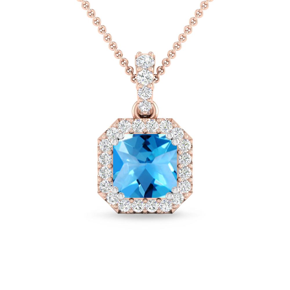 Rose Gold - Blue Topaz