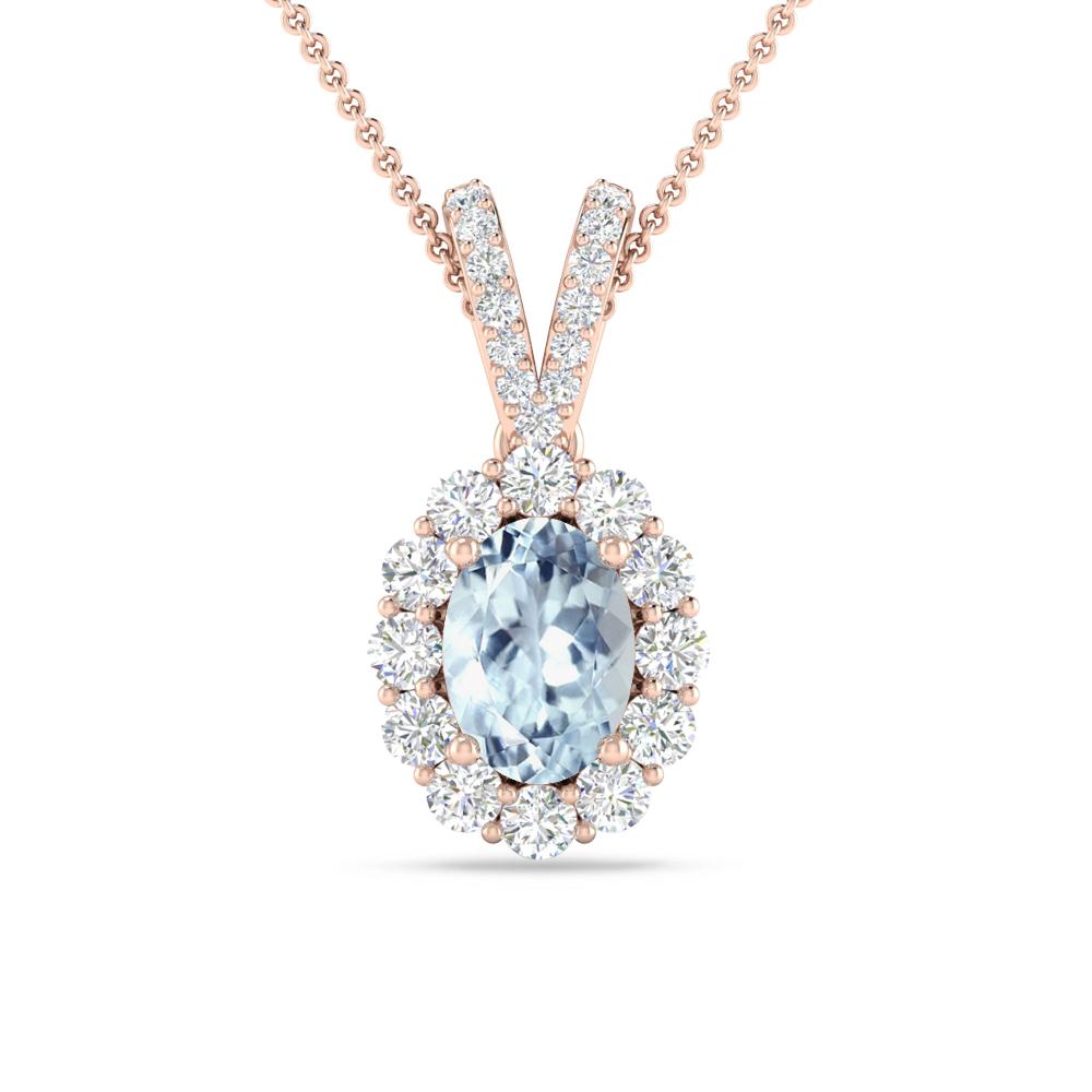 Rose Gold - Aquamarine