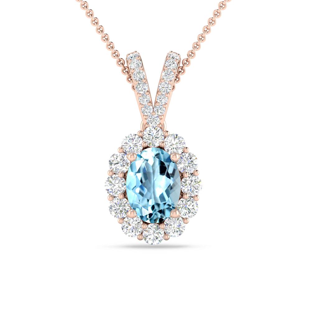 Rose Gold - Aquamarine