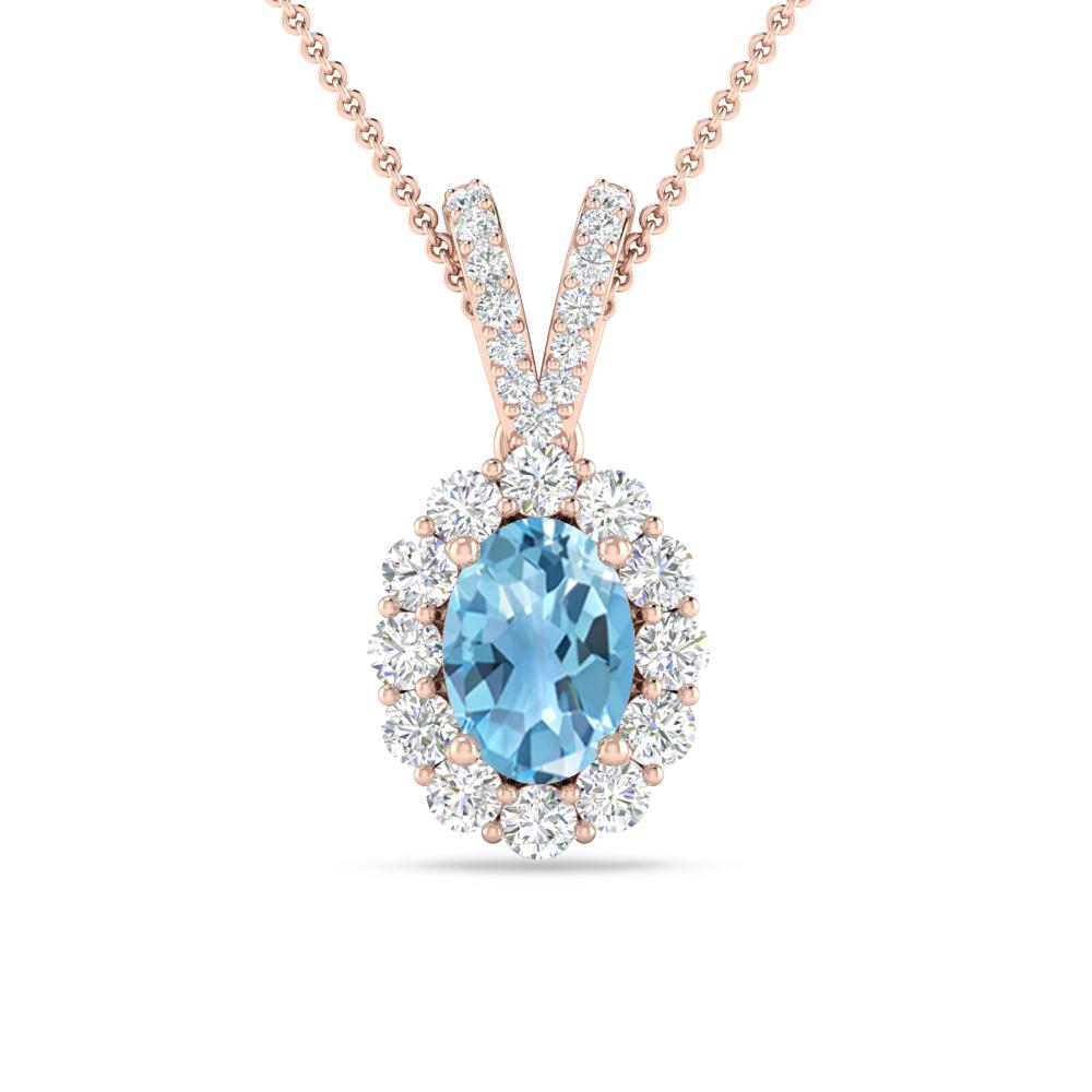 Rose Gold - Blue Topaz