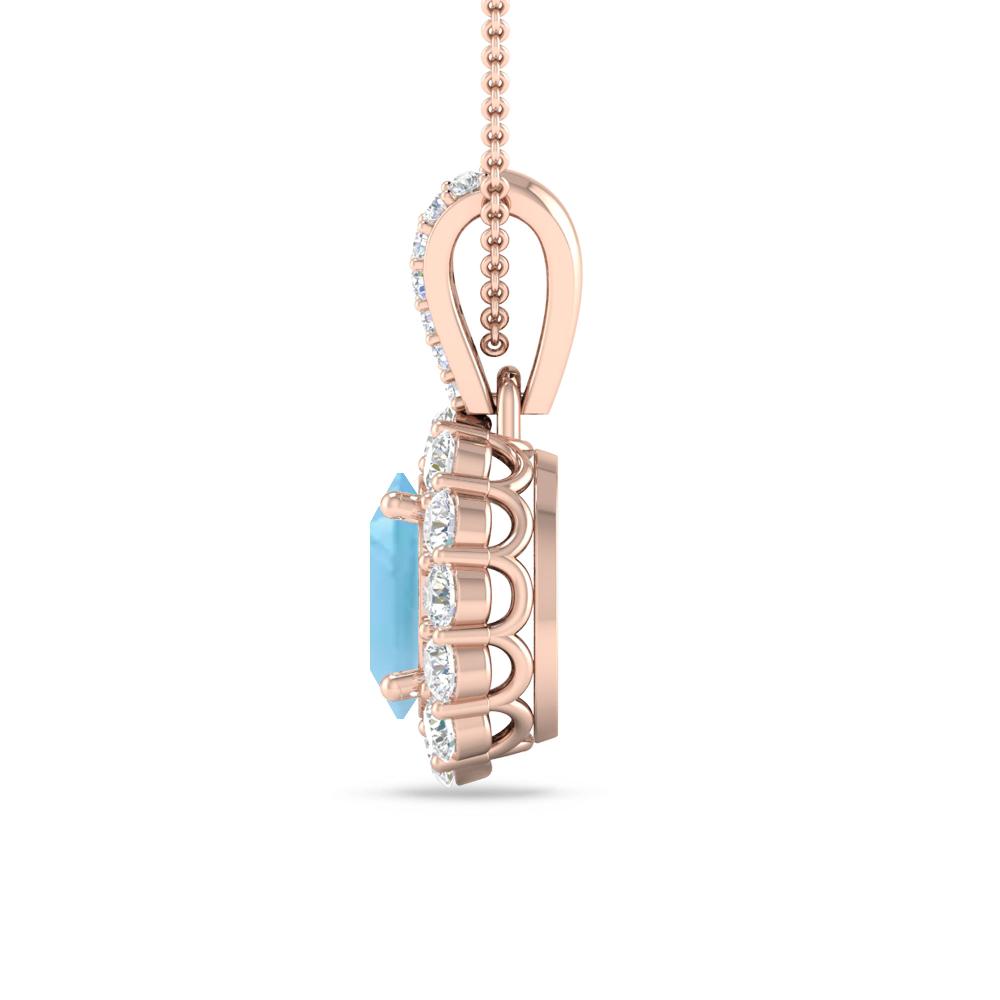 Rose Gold - Blue Topaz