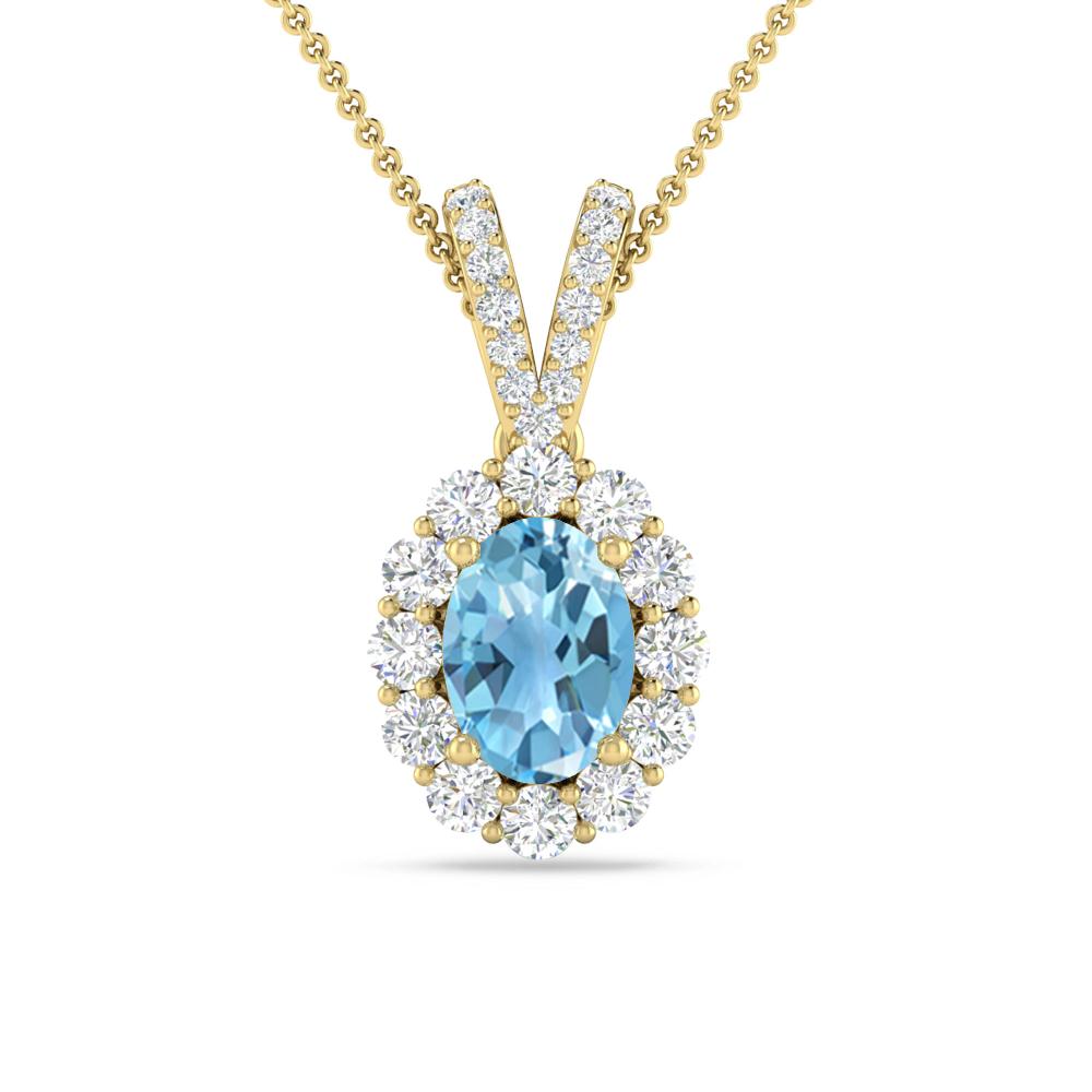 Yellow Gold - Blue Topaz