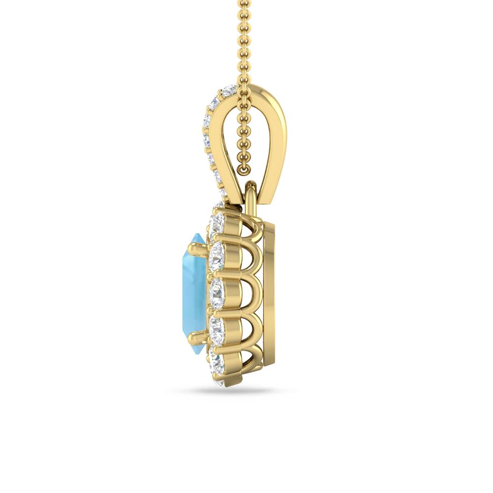 Yellow Gold - Blue Topaz