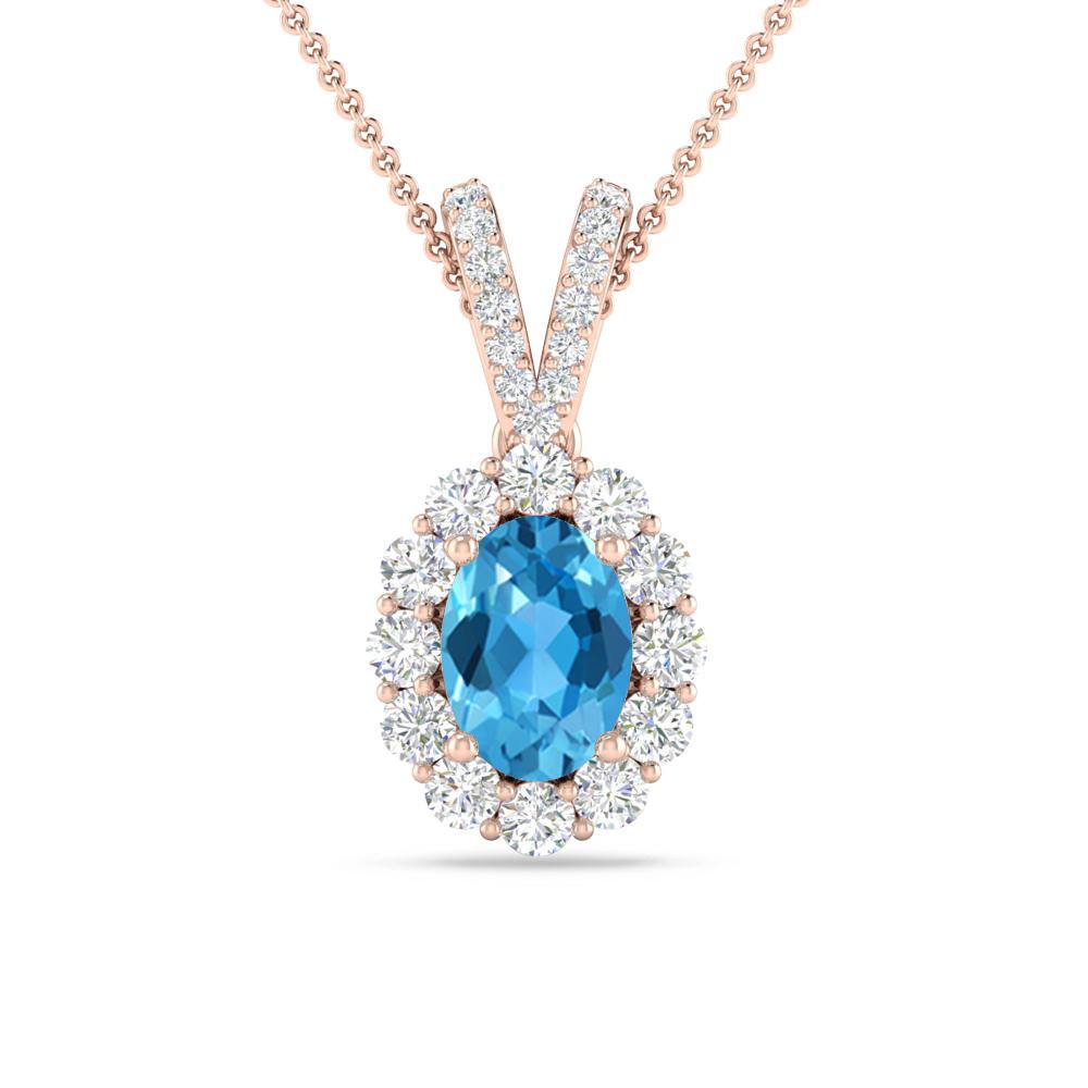 Rose Gold - Blue Topaz