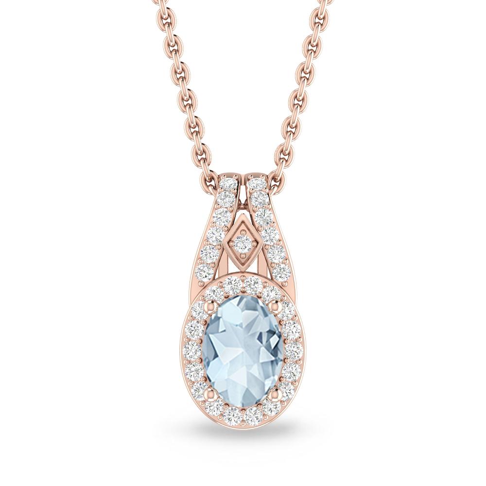 Rose Gold - Aquamarine