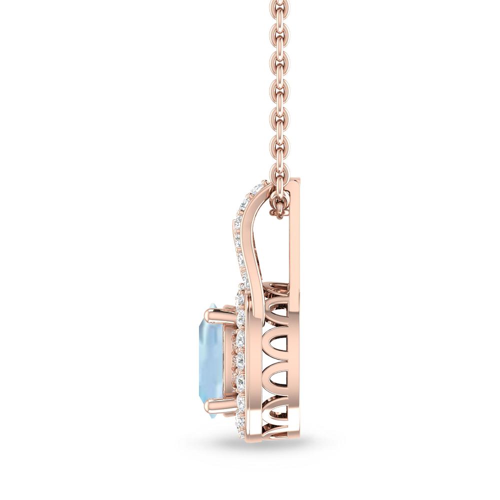 Rose Gold - Aquamarine