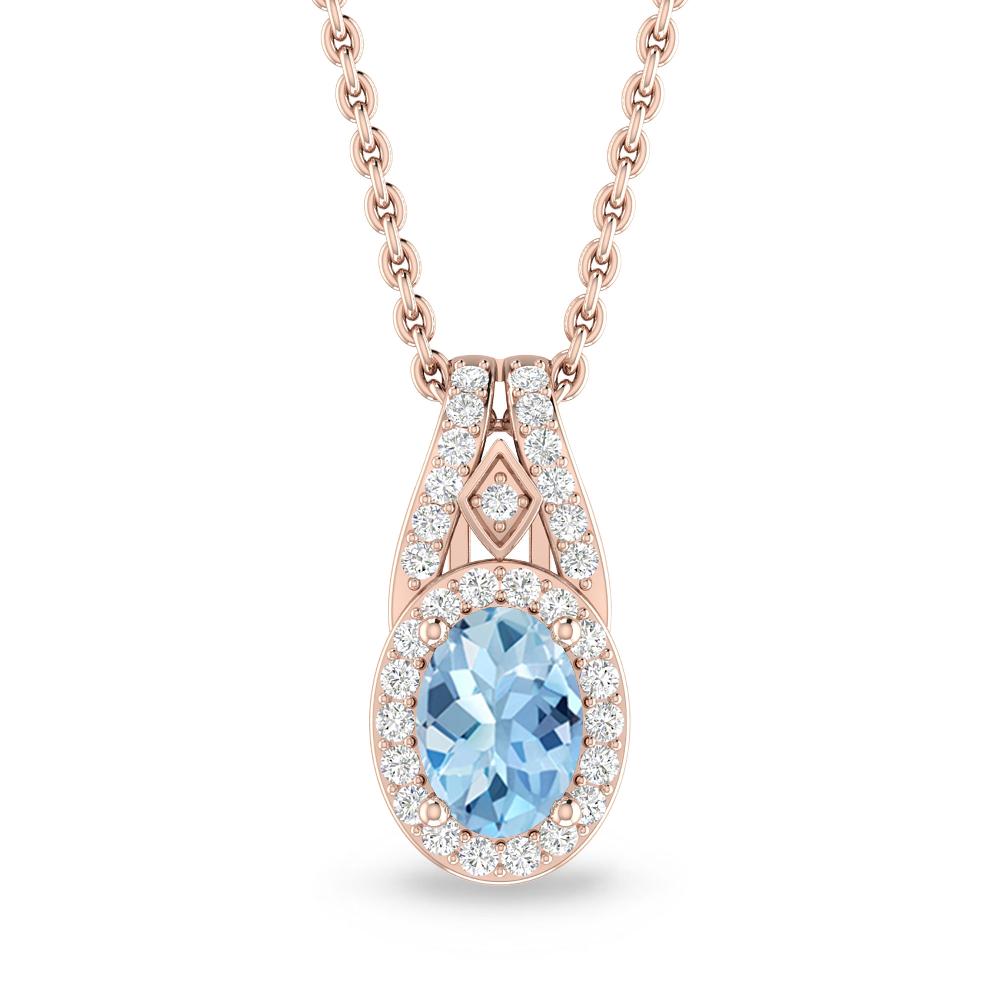 Rose Gold - Aquamarine