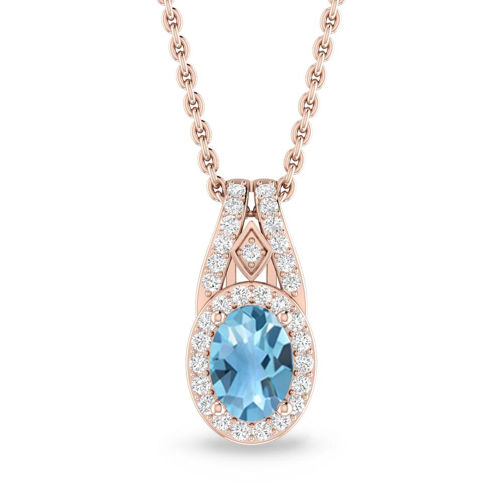 Rose Gold - Blue Topaz