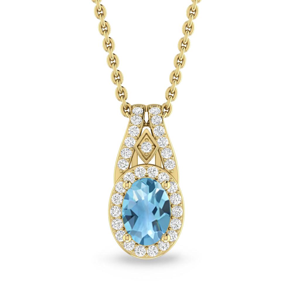 Yellow Gold - Blue Topaz