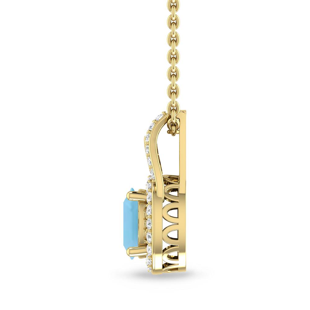 Yellow Gold - Blue Topaz