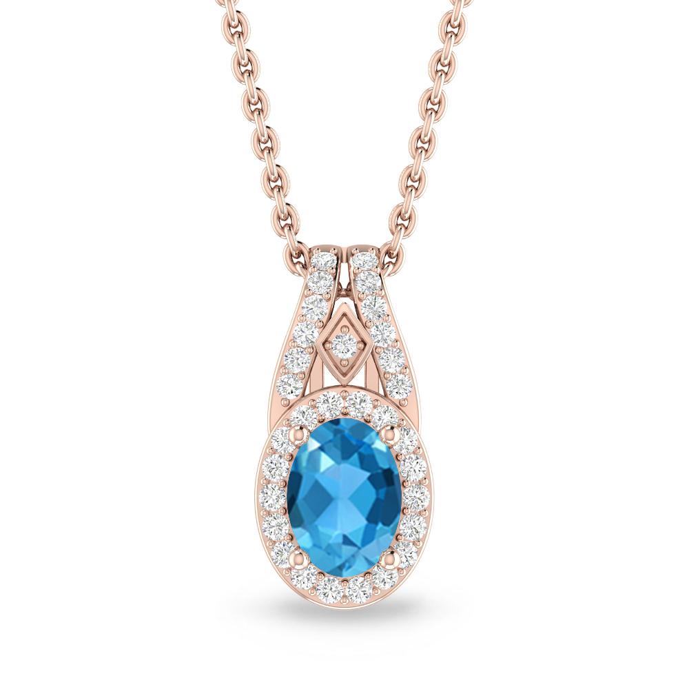 Rose Gold - Blue Topaz