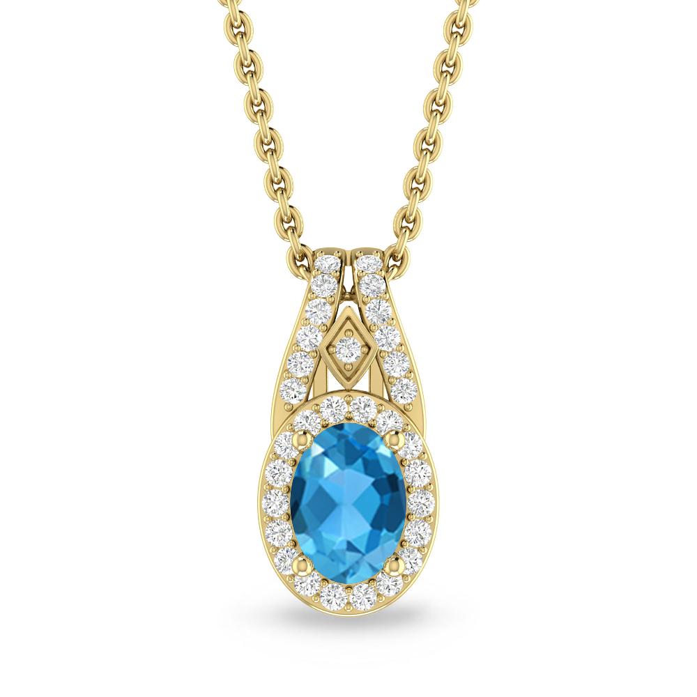 Yellow Gold - Blue Topaz