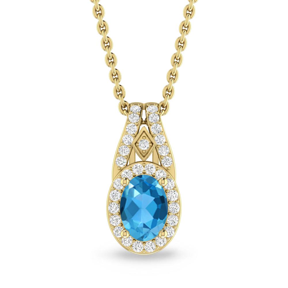 Yellow Gold - Blue Topaz