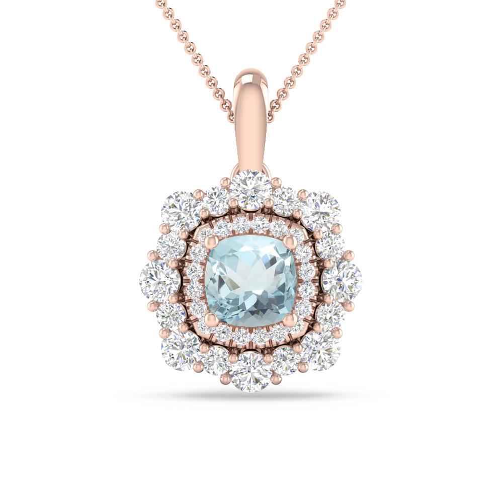 Rose Gold - Aquamarine