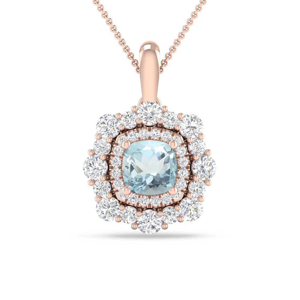 Rose Gold - Aquamarine