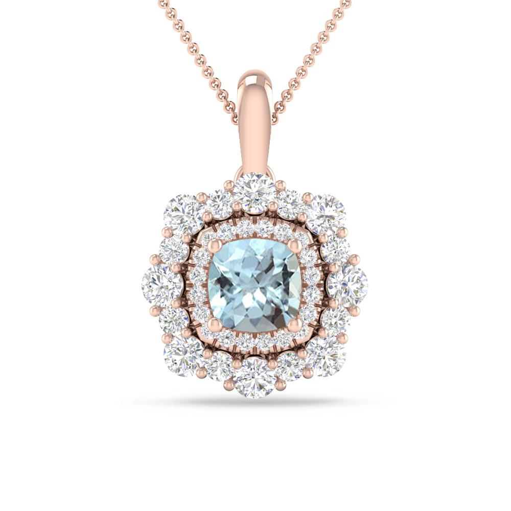 Rose Gold - Aquamarine