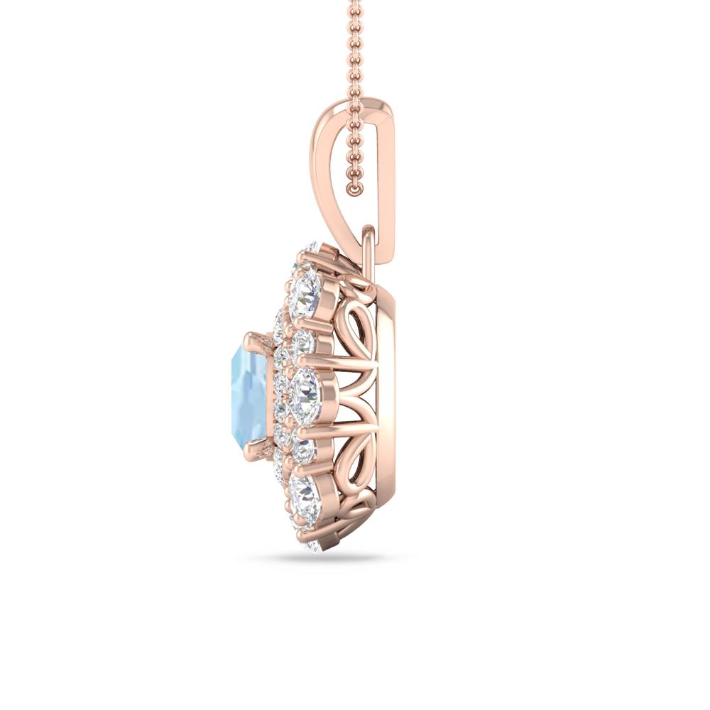 Rose Gold - Aquamarine