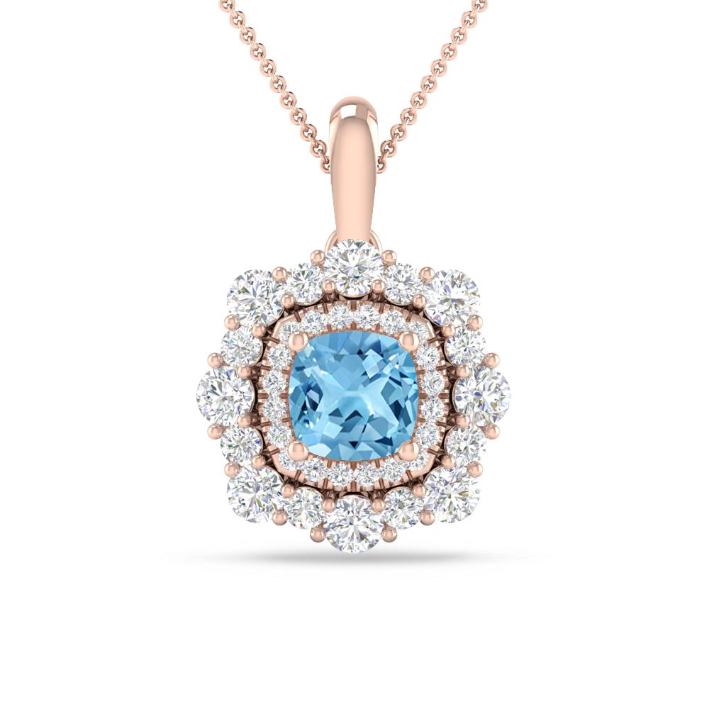 Rose Gold - Blue Topaz