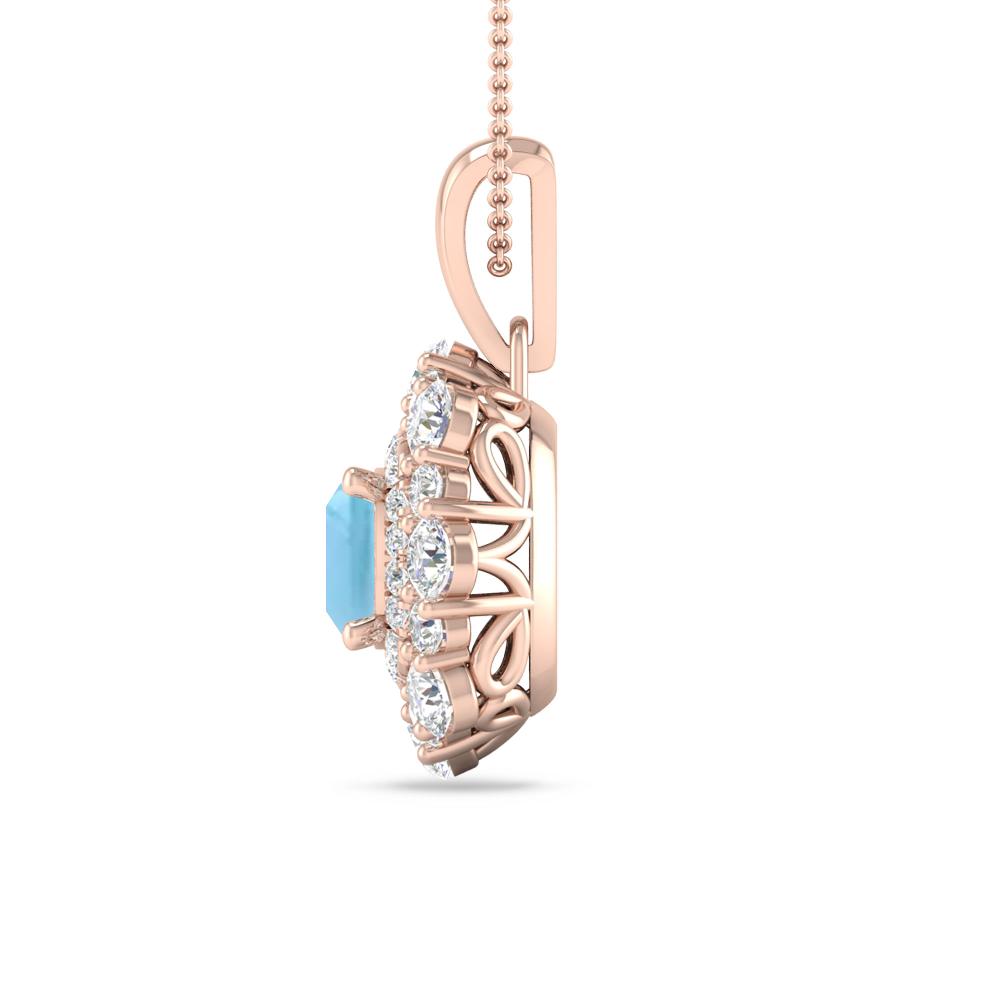 Rose Gold - Blue Topaz