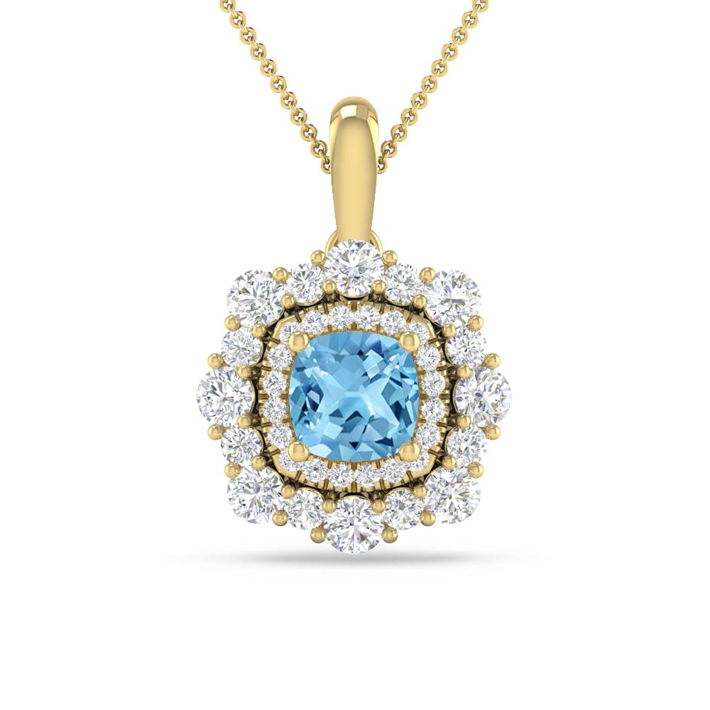 Yellow Gold - Blue Topaz