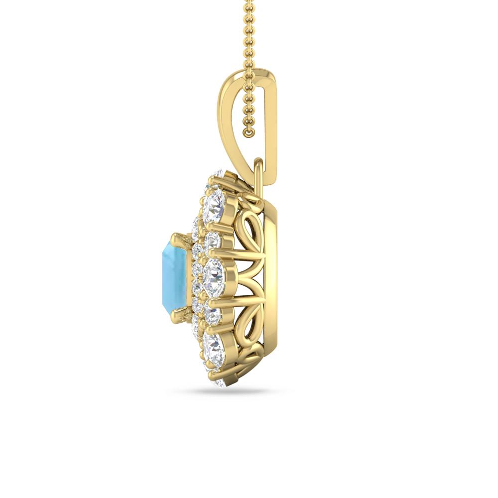 Yellow Gold - Blue Topaz