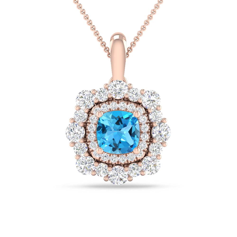 Rose Gold - Blue Topaz