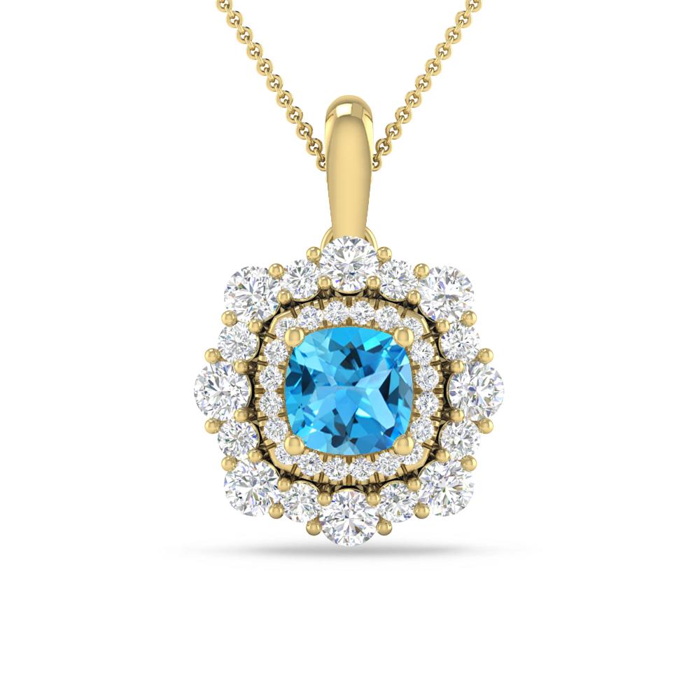 Yellow Gold - Blue Topaz
