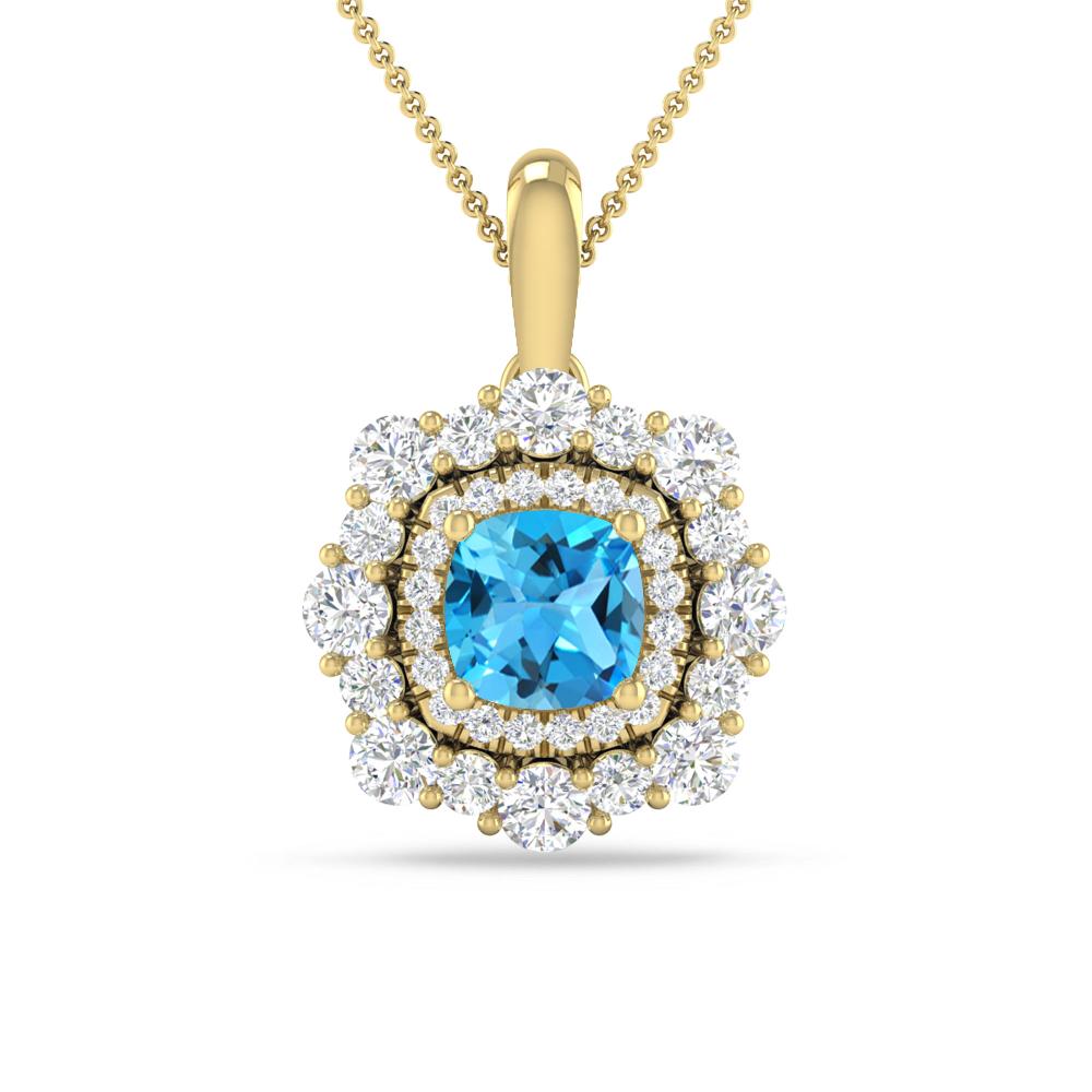 Yellow Gold - Blue Topaz