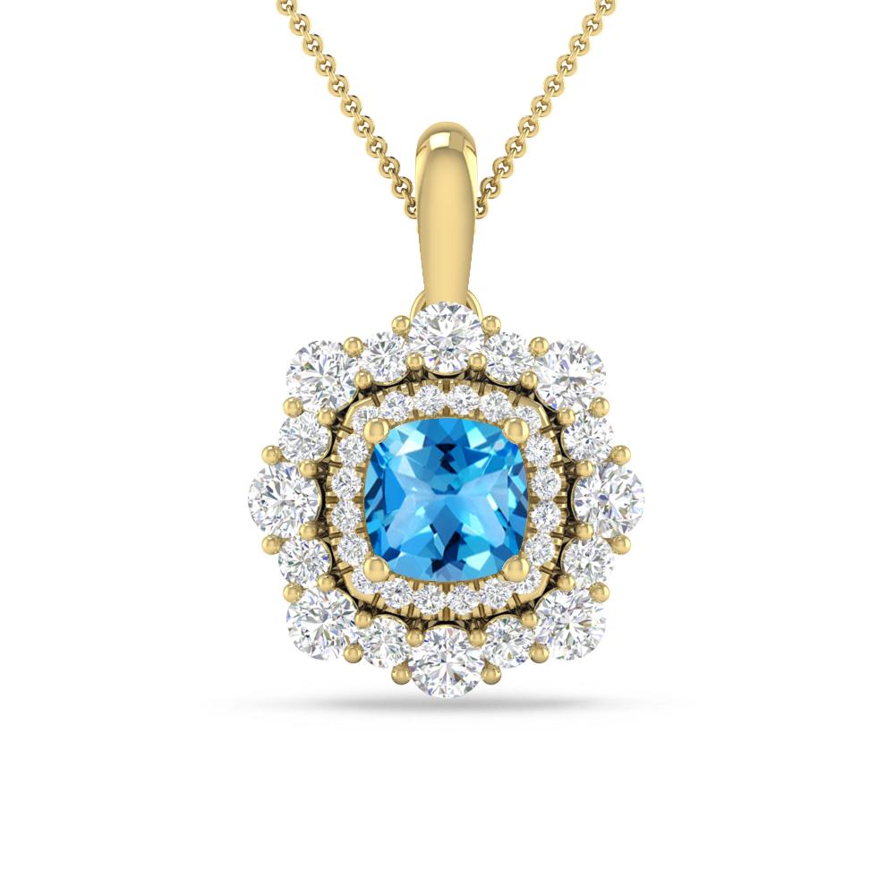 Yellow Gold - Blue Topaz