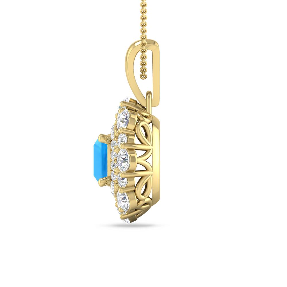 Yellow Gold - Blue Topaz