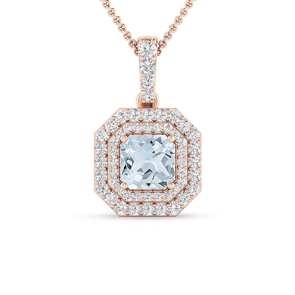 Rose Gold - Aquamarine