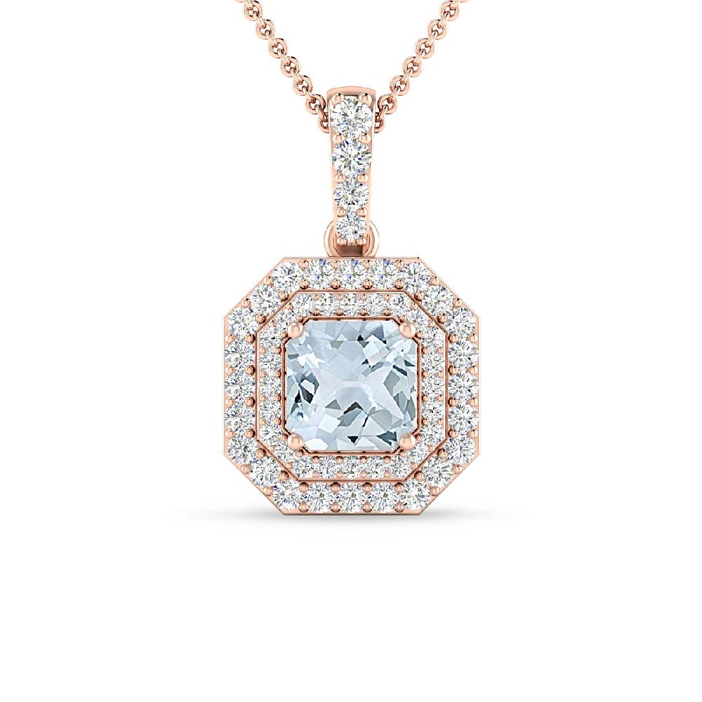 Rose Gold - Aquamarine