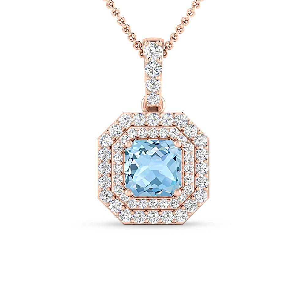 Rose Gold - Aquamarine