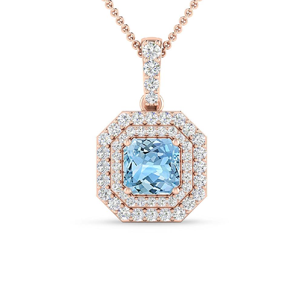 Rose Gold - Aquamarine