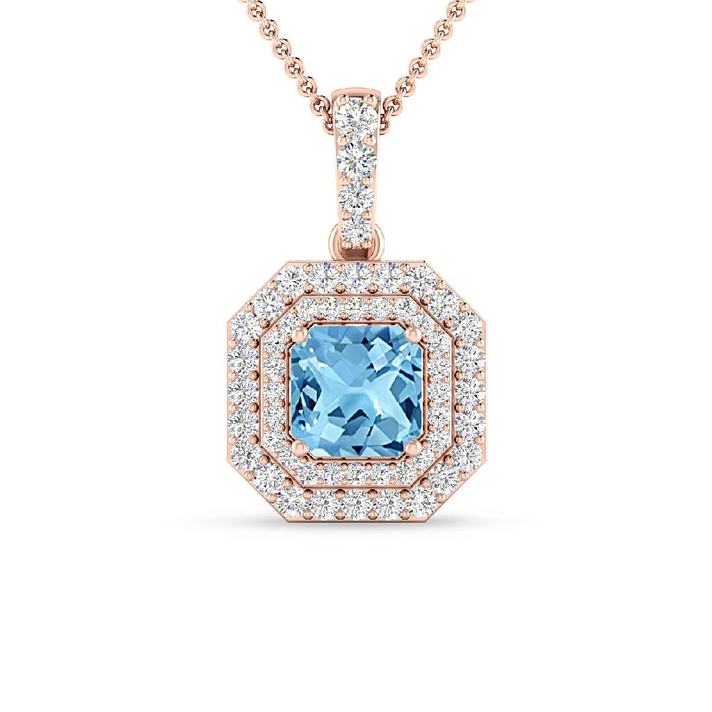 Rose Gold - Blue Topaz