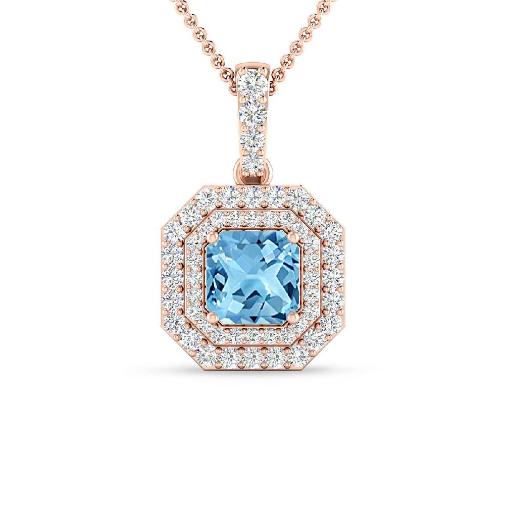 Rose Gold - Blue Topaz